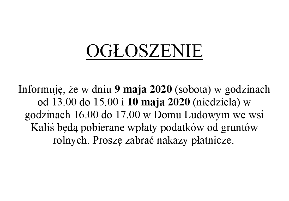 ogłoszenie podatek